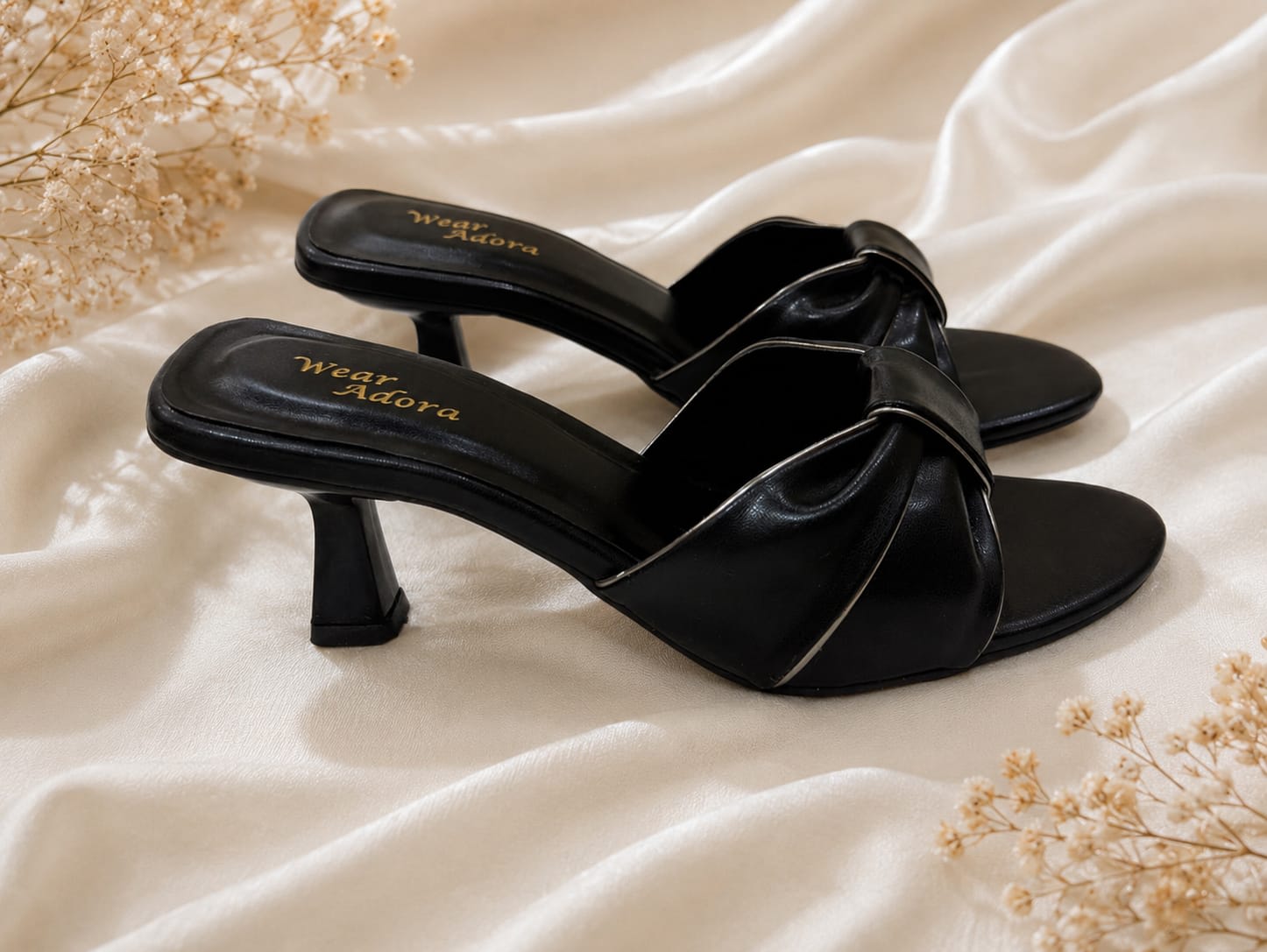 Knot Detail Kitten Heels — handcrafted Heels by Wear Adora 3