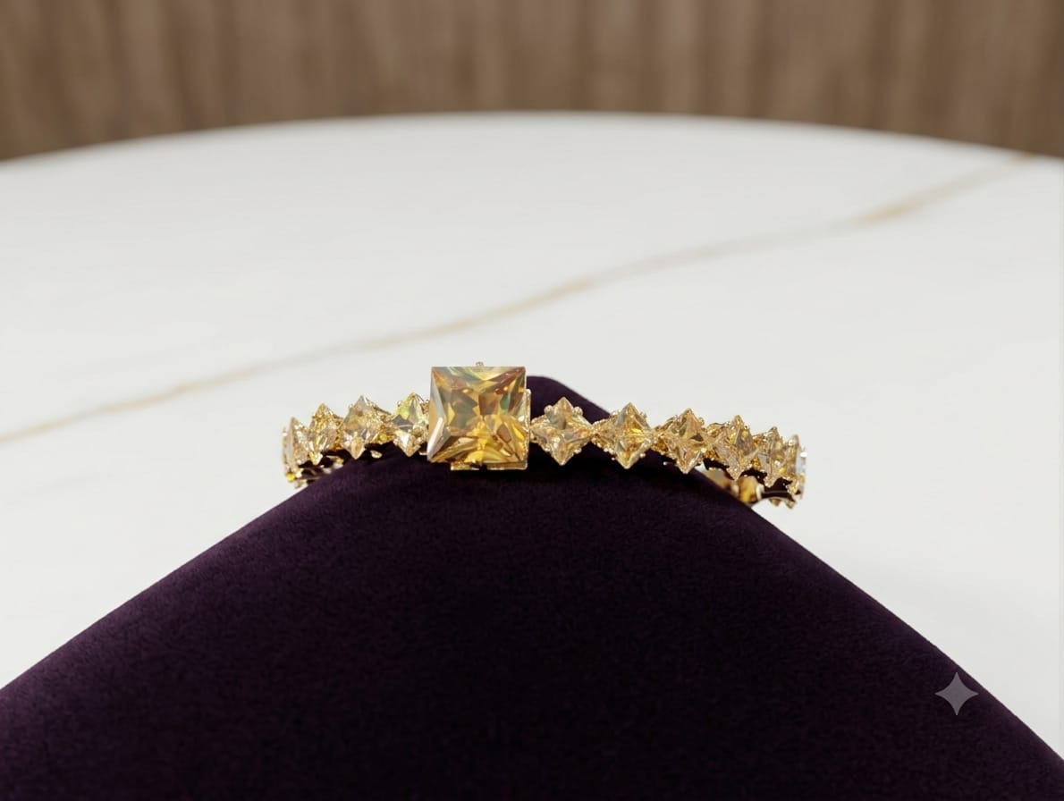 Princess Cut Crystal Bracelet — handcrafted Bangles by Wear Adora 5