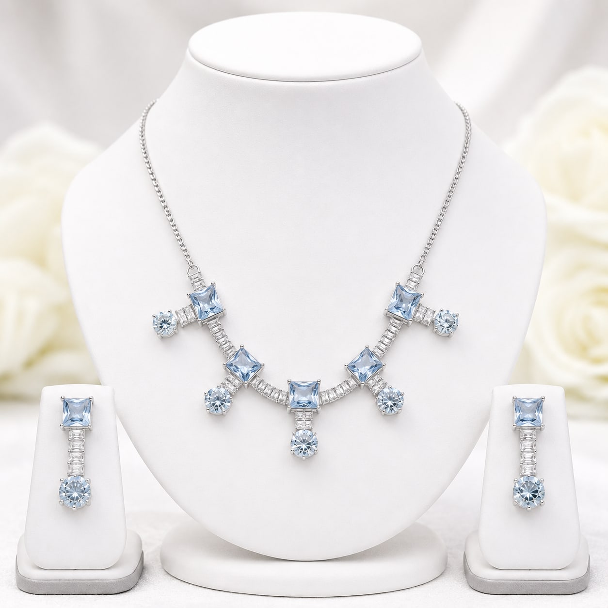 Ruby Floral Zircon Jewelry Set — handcrafted Necklace by Wear Adora Pakistan