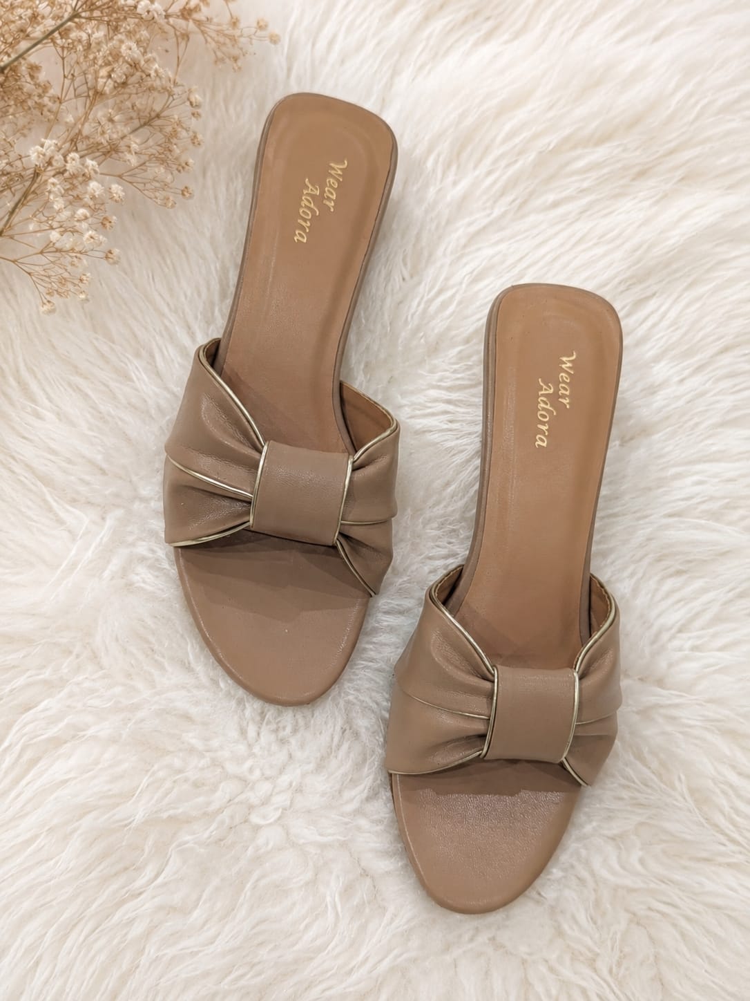 Knot Detail Kitten Heel — handcrafted Heels by Wear Adora Pakistan