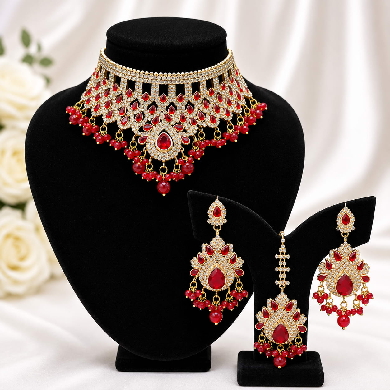 Noor-e-Jahan Bridal Choker Set — handcrafted Necklace by Wear Adora Pakistan