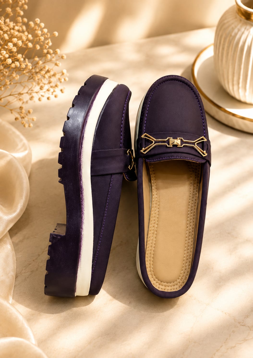 Purple shoe — handcrafted Slides by Wear Adora Pakistan
