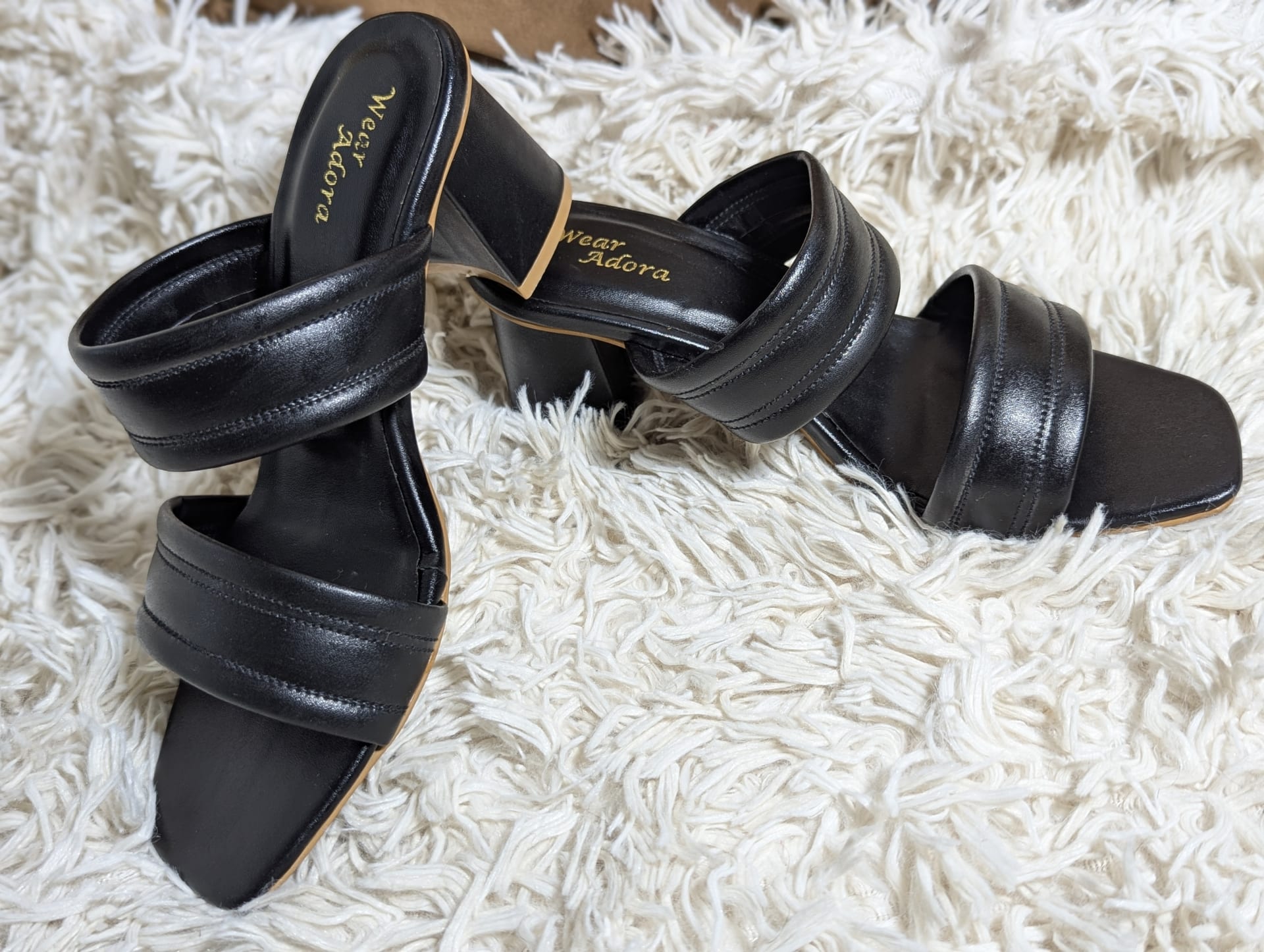 Black block heel — handcrafted Heels by Wear Adora Pakistan