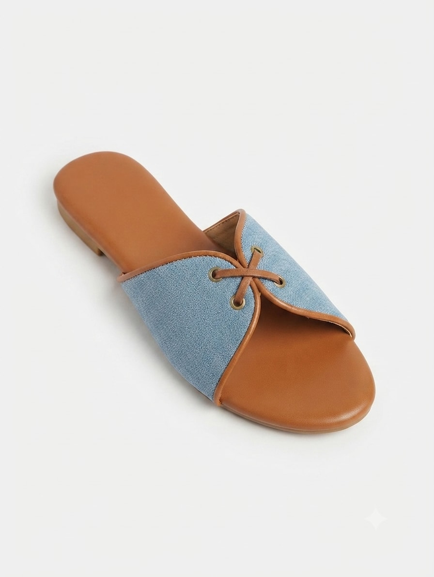 Kitten Jeans Casual Flats — handcrafted Slides by Wear Adora