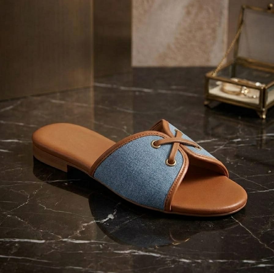 Kitten Jeans Casual Flats — handcrafted Slides by Wear Adora 2
