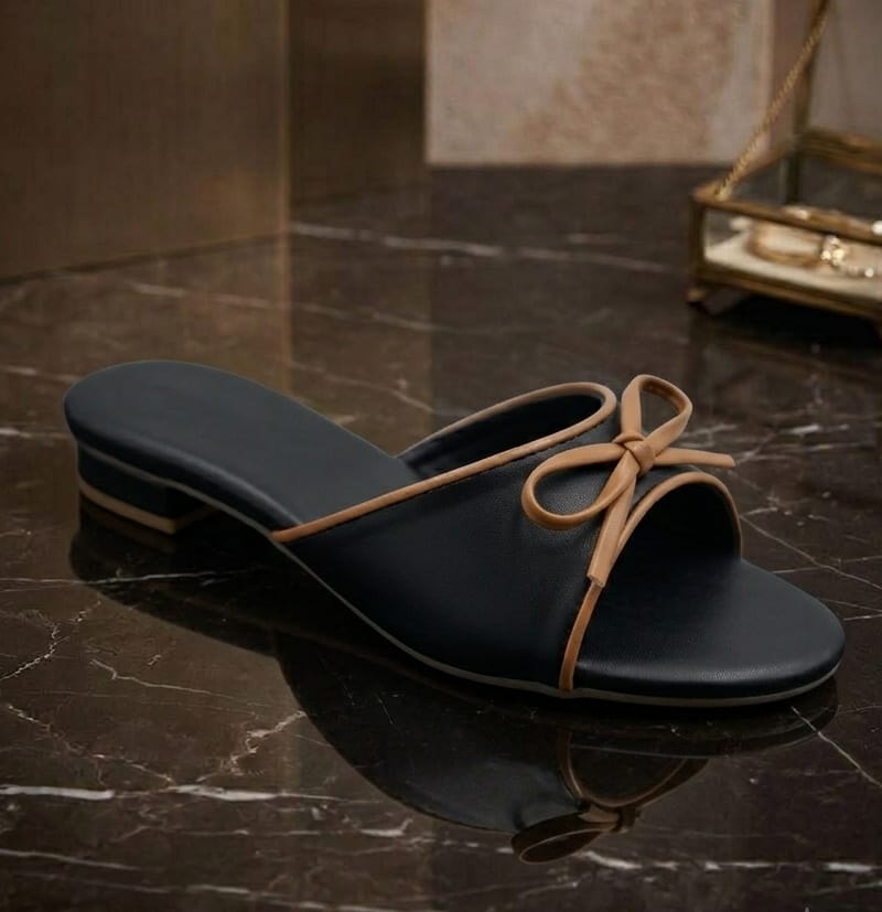 Black Casual Kitten Flats — handcrafted Slides by Wear Adora 3