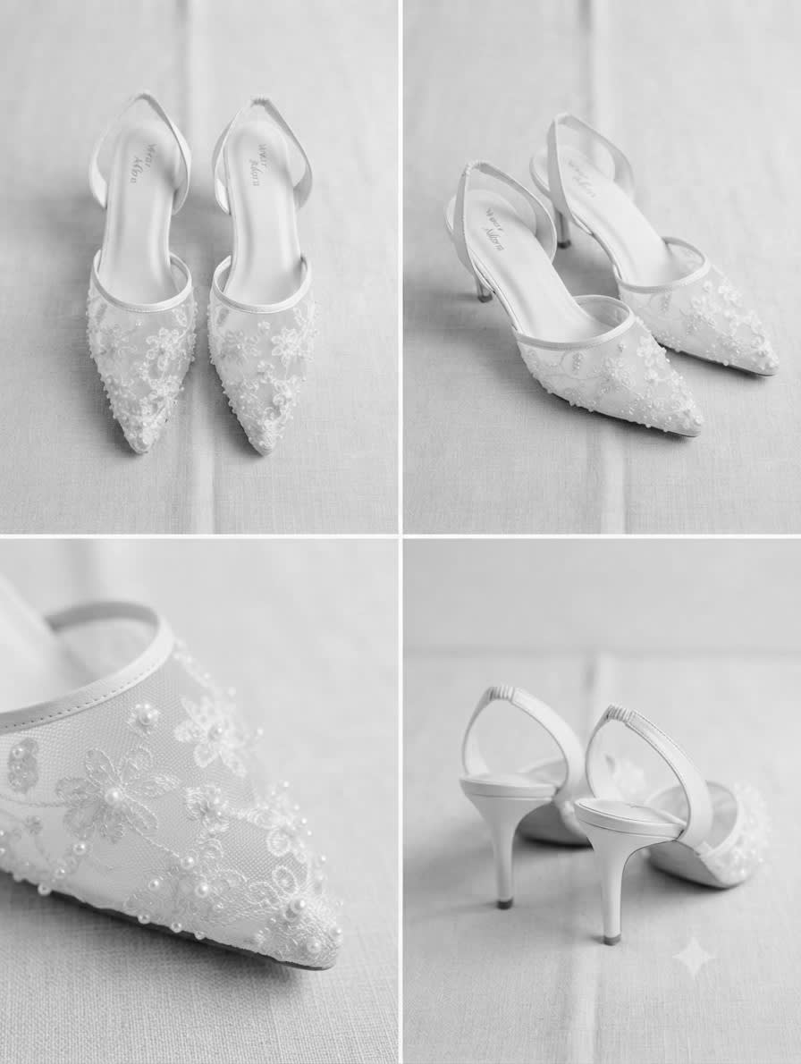 PEARL EMBELLISHED WHITE PUMPS — handcrafted Heels by Wear Adora 4