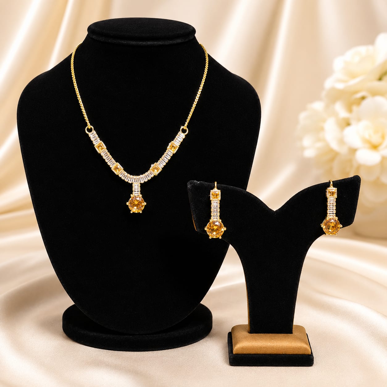 Rosé Charm Necklace Set — handcrafted Necklace by Wear Adora Pakistan