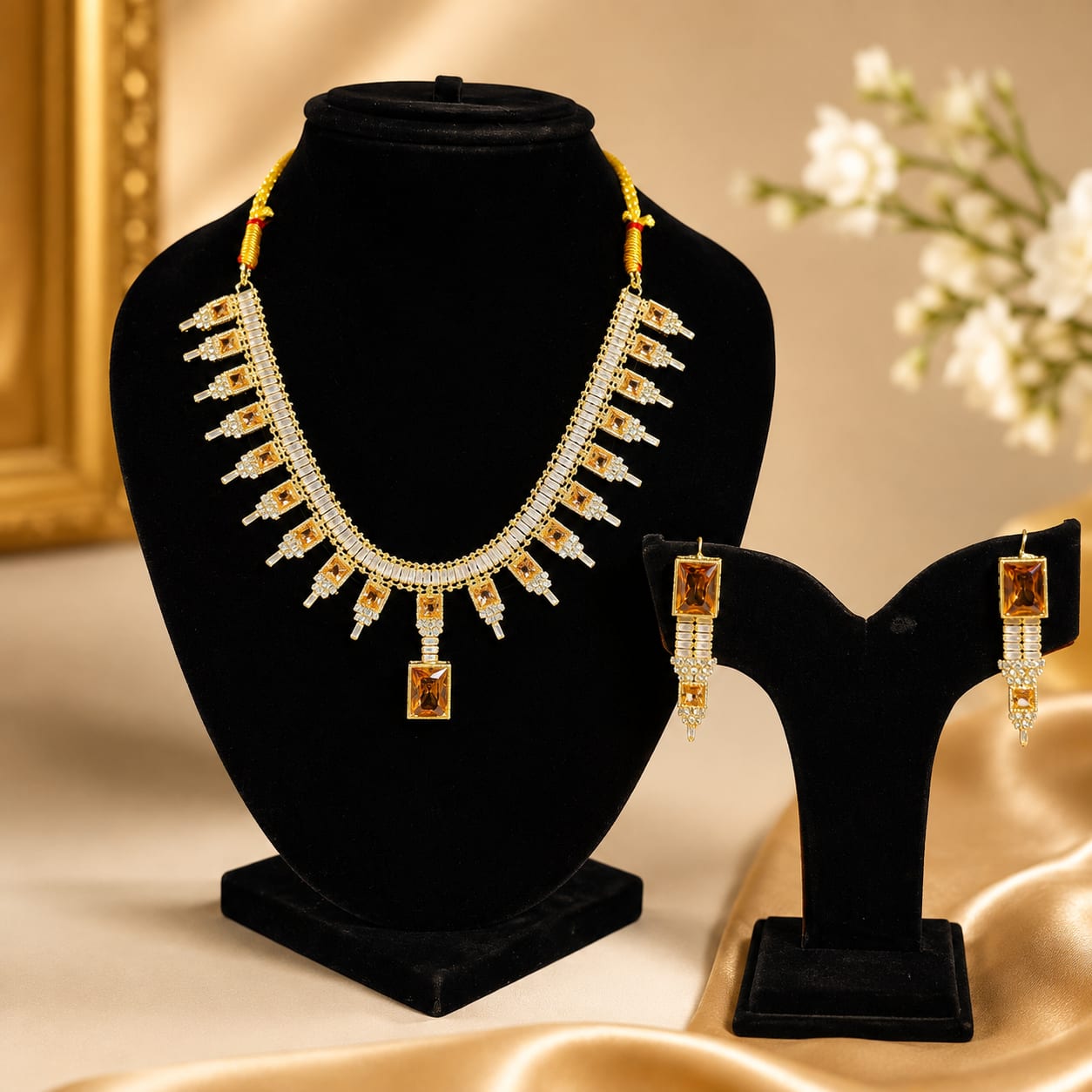 Blush Royale Multistone Necklace Set — handcrafted Necklace by Wear Adora 3