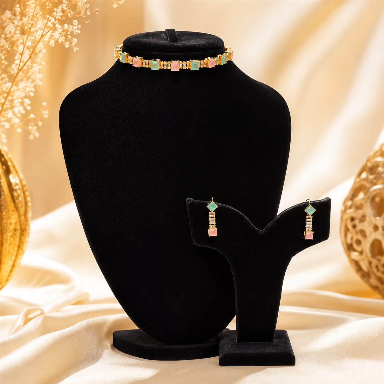 Crystal Stone Jewelry Set — handcrafted Necklace by Wear Adora Pakistan