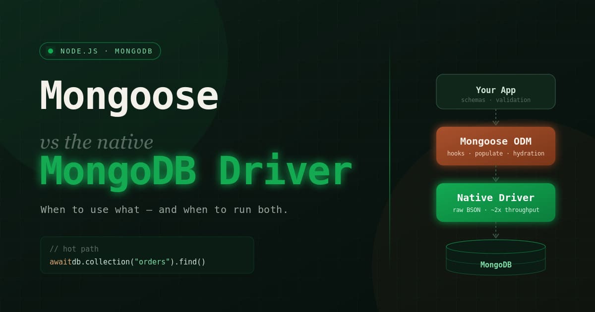 mongoose vs mongodb driver