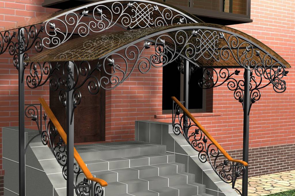 Козырьки и навесы — художественная ковка металла в Истре и Московской области