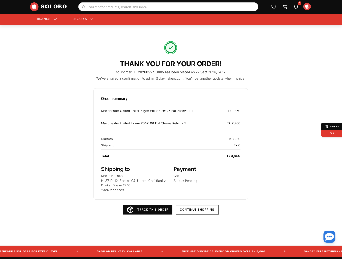 Seamless Checkout & Order Tracking