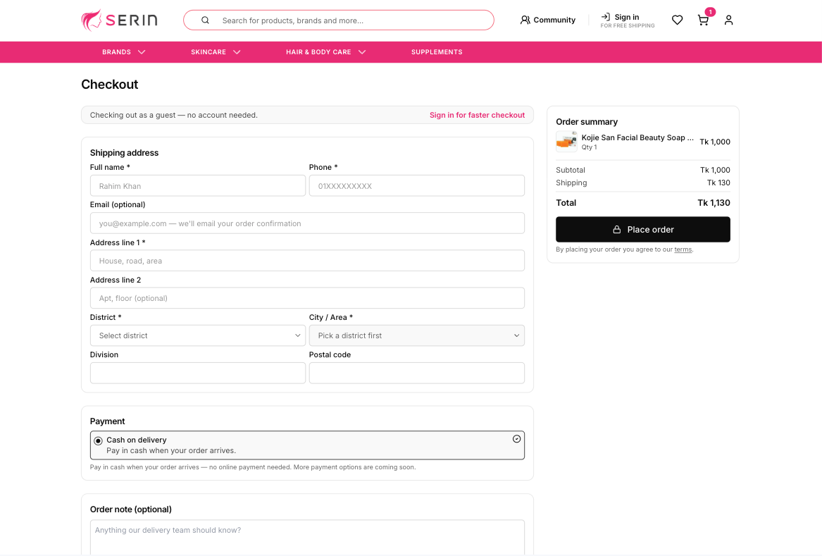 Optimized Checkout Flow & Pathao Logistics Integration Seamless Address Validation with Cash on Delivery and Order Processing