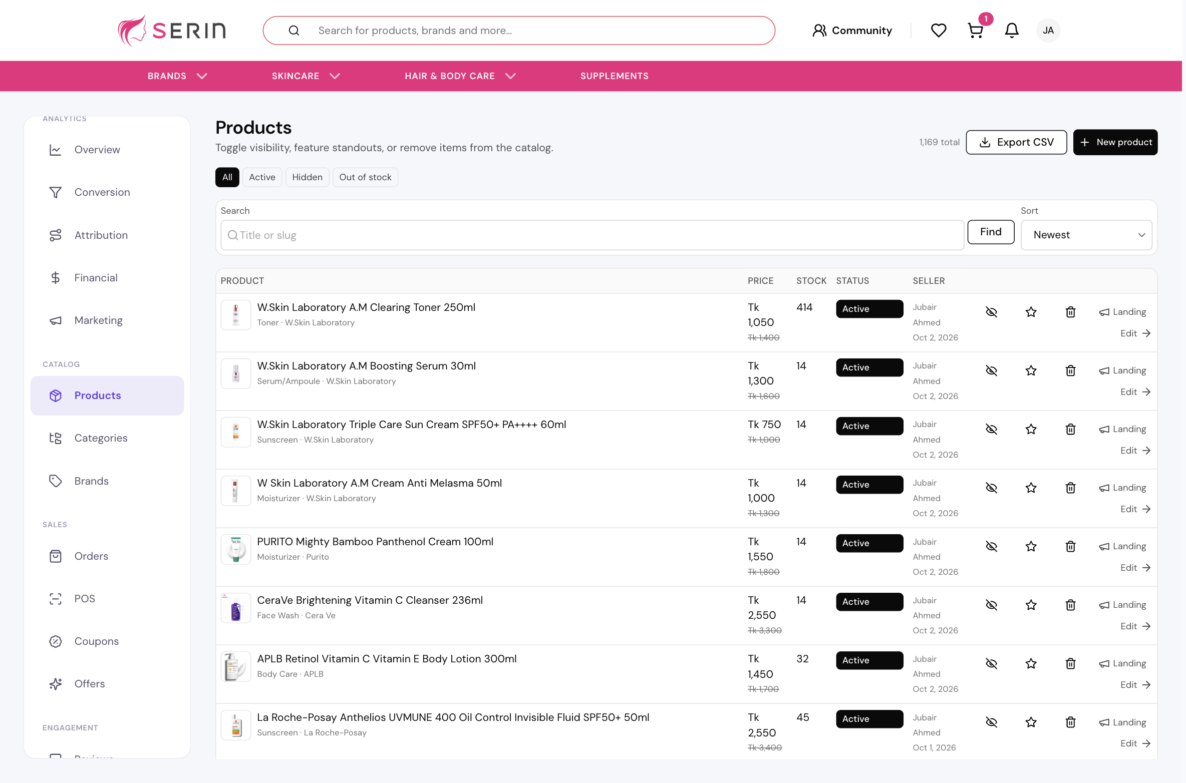 Product Catalog Management & Inventory Control Portal