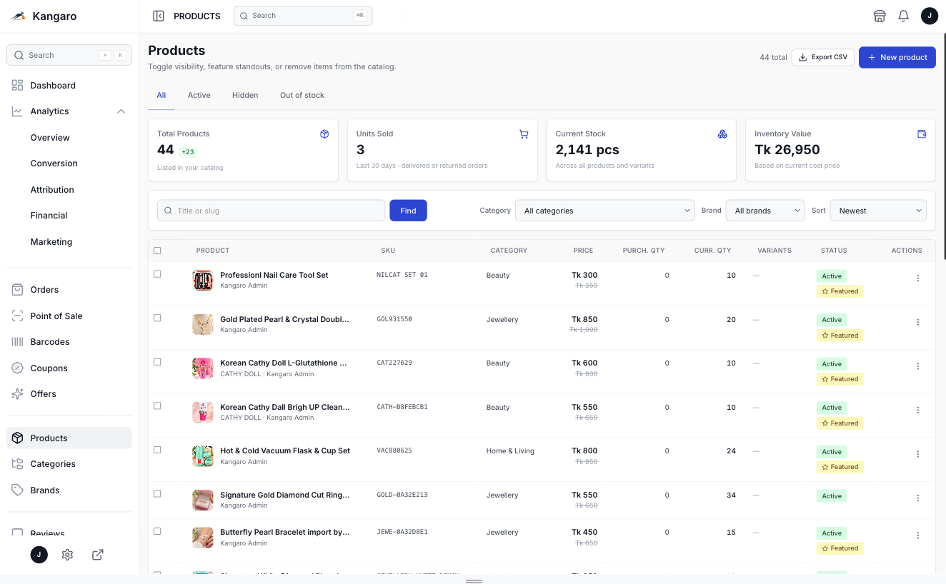 Kangaroo Order Fulfillment Management & Multi-Source Sales Portal Centralized Order Processing Engine with POS and Web C