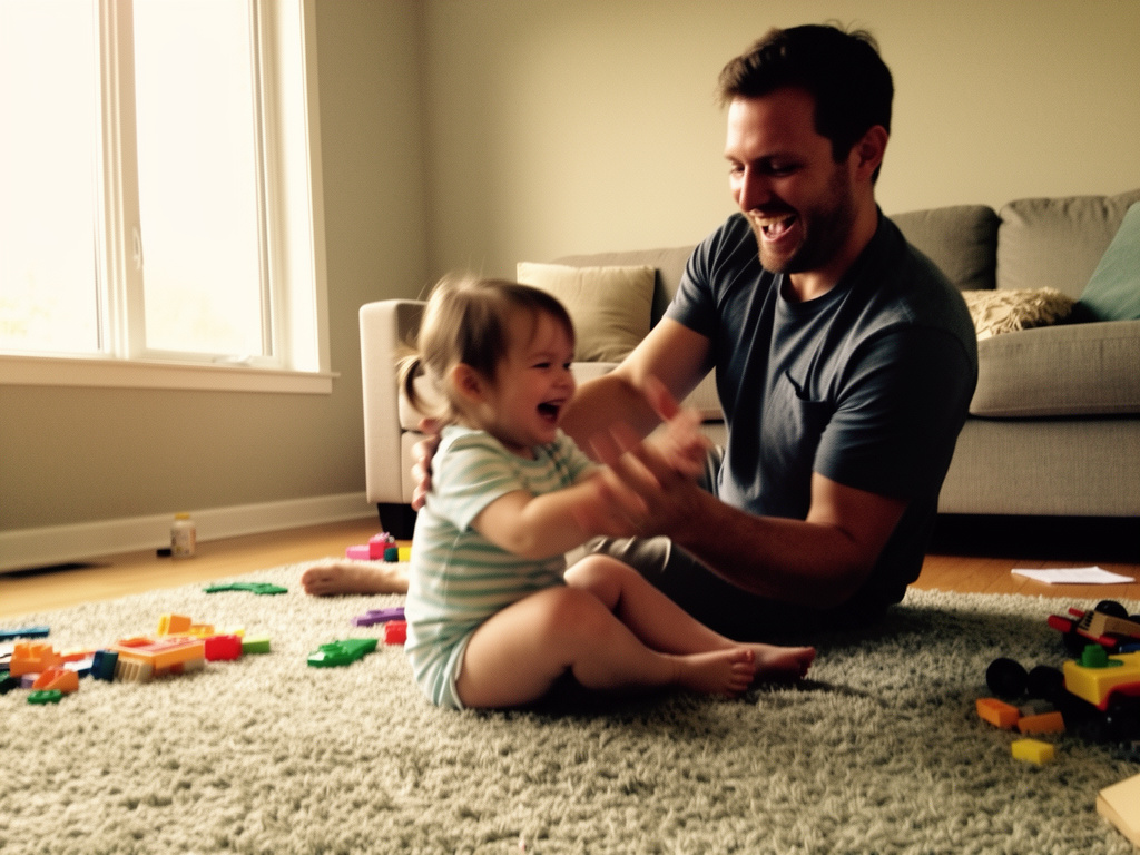 A more realistic image of a father playing with his daughter