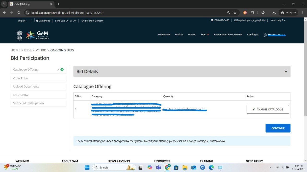 Service Bid Search