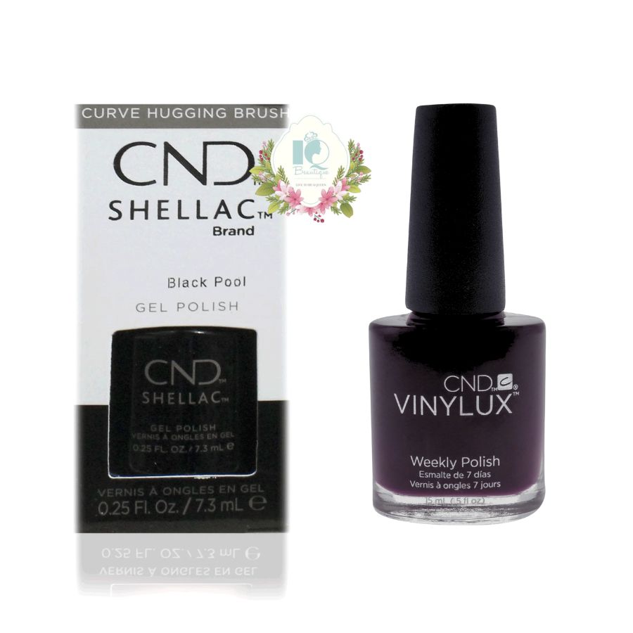 All Back Shellac CND DUO Shellac Gel Polish 0.25 oz/ 7.5 mL & Vinylux 0.5fl.oz/15ml ...