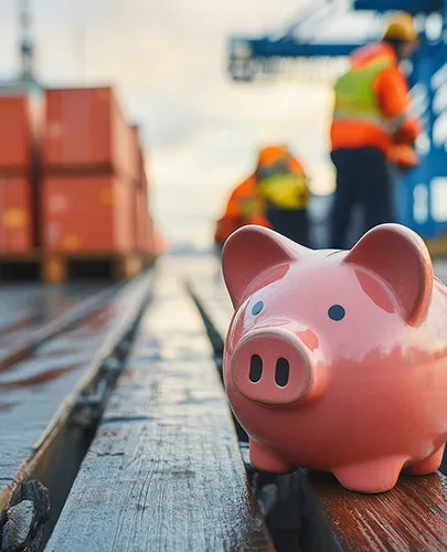 Piggy bank at the port