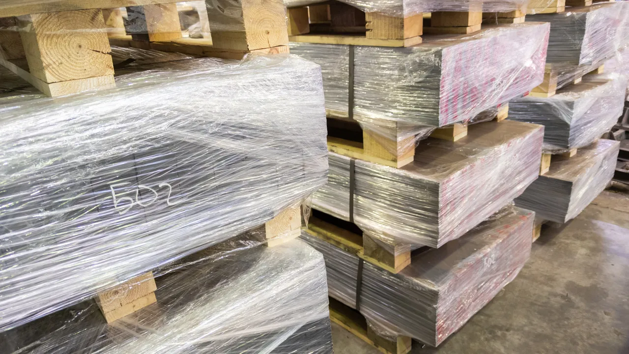 Freight stacked on the floor of a GWSI warehouse, ready to ship
