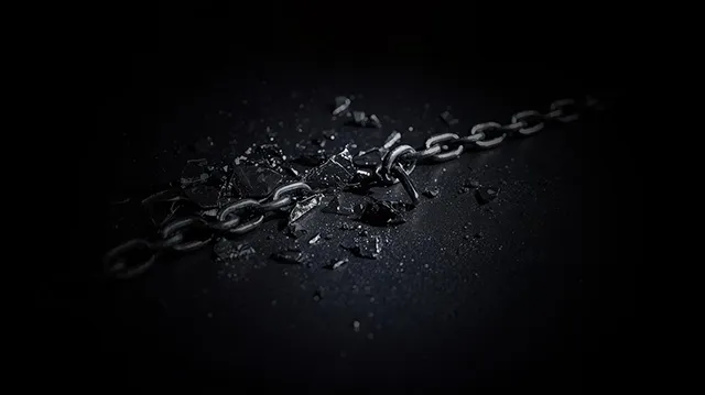 a strong chain, broken in the center