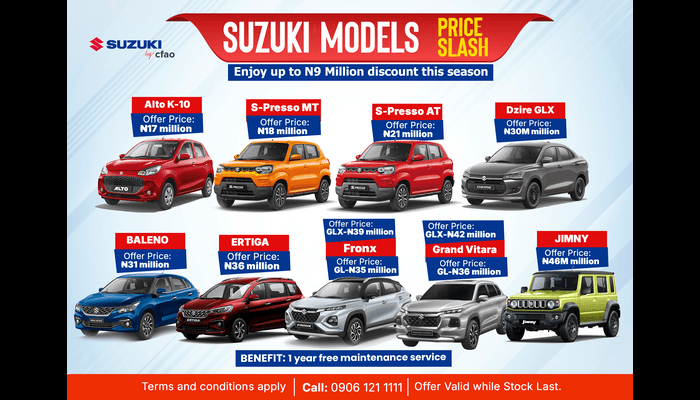 Suzuki Slashes Vehicle Prices, Offers Free Maintenance