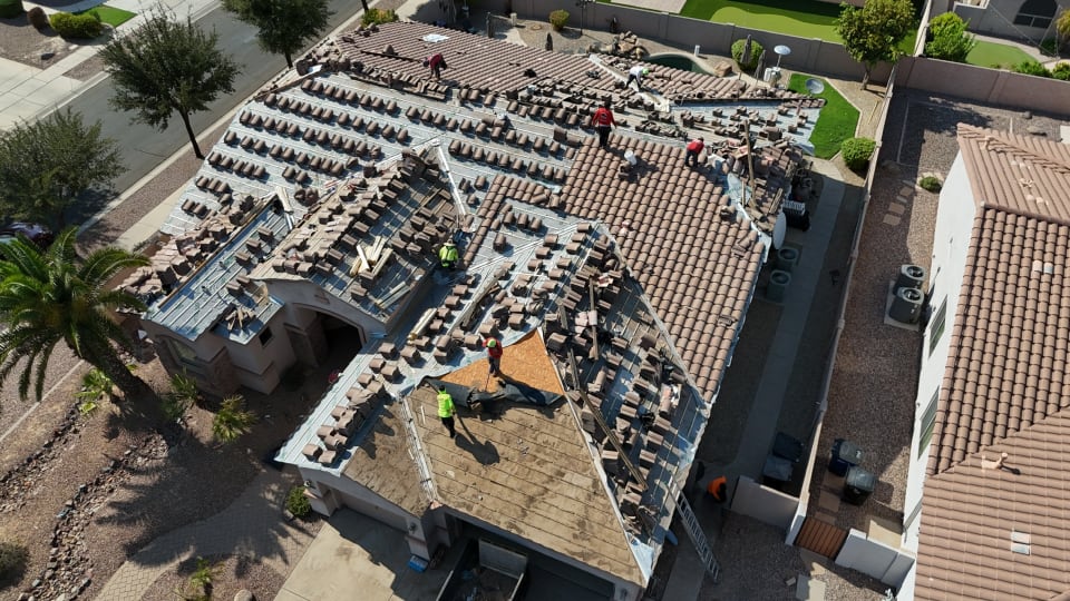 Tile re-felt underlayment replacement by Roof Boyz in Scottsdale