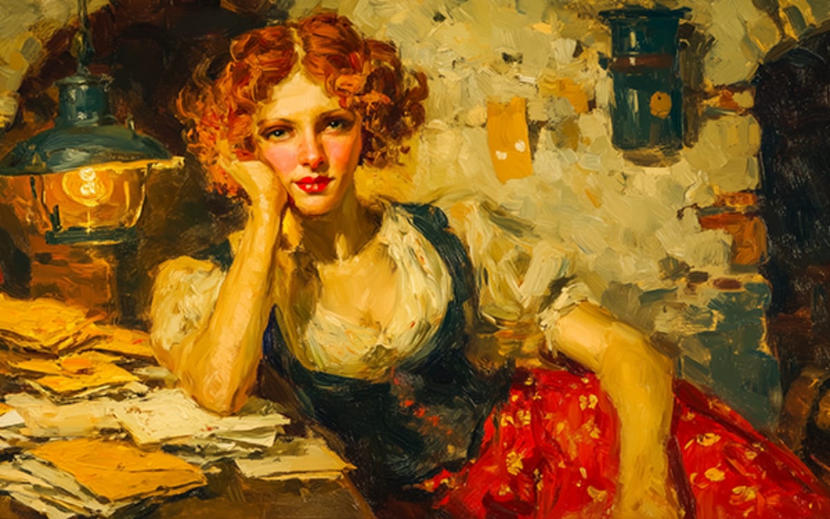 Grace Darling reading letters by lamplight