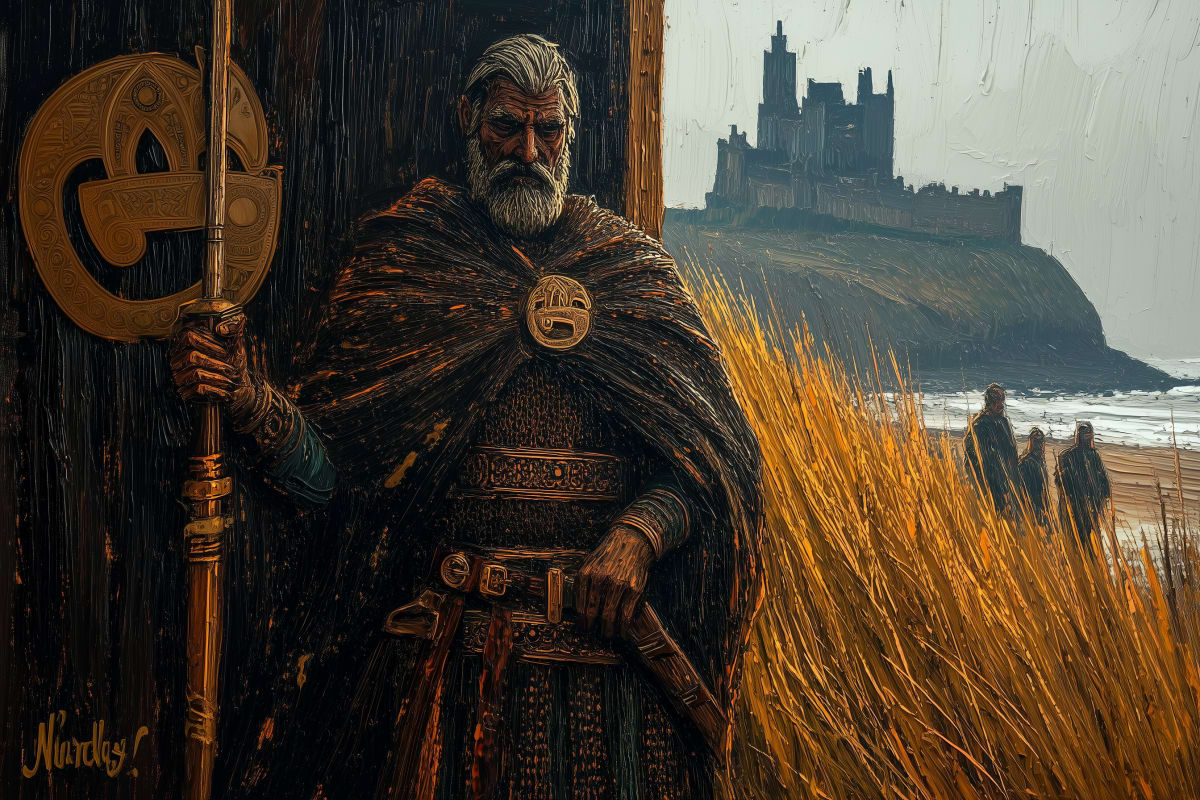 Northumbrian Anglo-Saxon warrior chieftain in the golden age of Lindisfarne