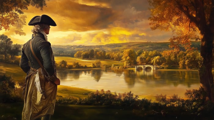 Capability Brown surveying an English landscape