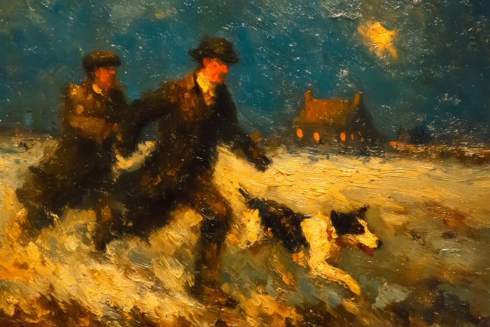 Coursing handlers on the Northumberland borders