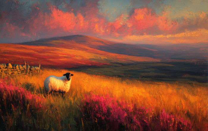 Sweeping Northumberland moorland landscape