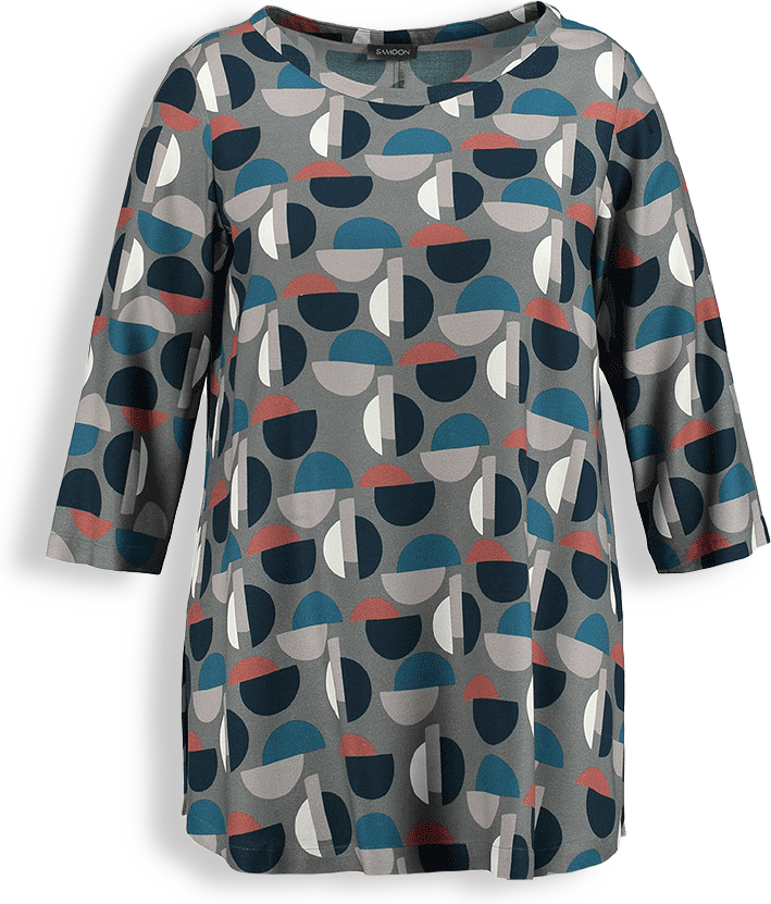 Blus med 3/4 lång ärm