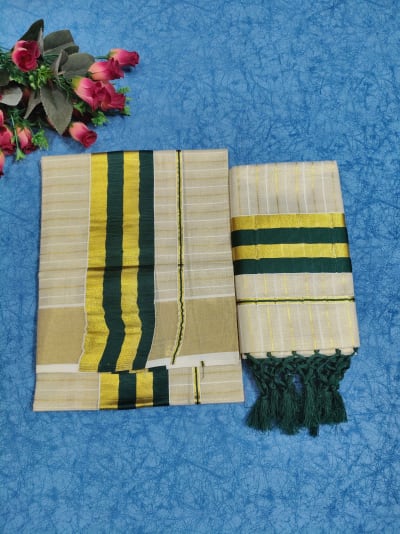 Tissue Strips Set Mundu With Kunjalam - SK102