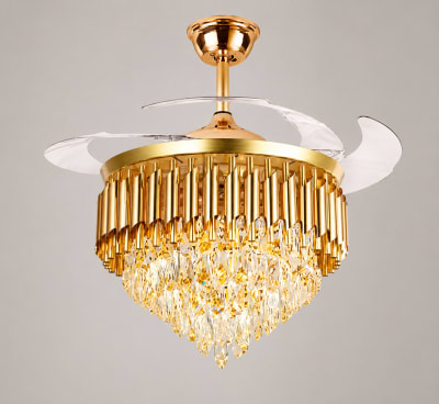 Golden Mamba Crystal Chandelier Fan