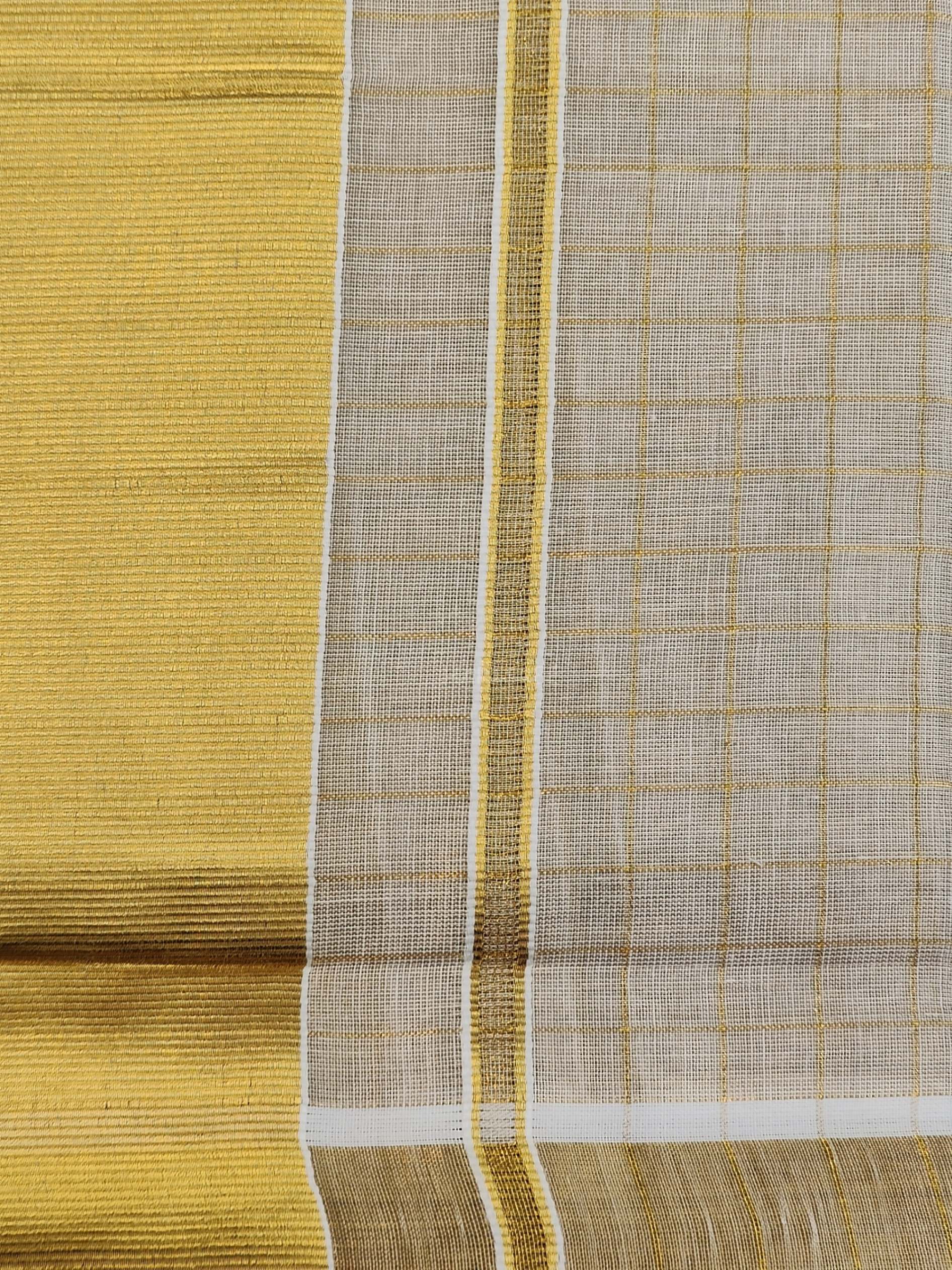 Check Tissue Kasavu Set Mundu