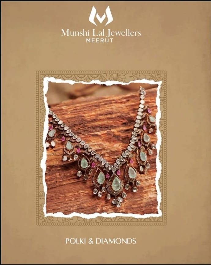 Polki Diamond & Amethyst Drop Necklace