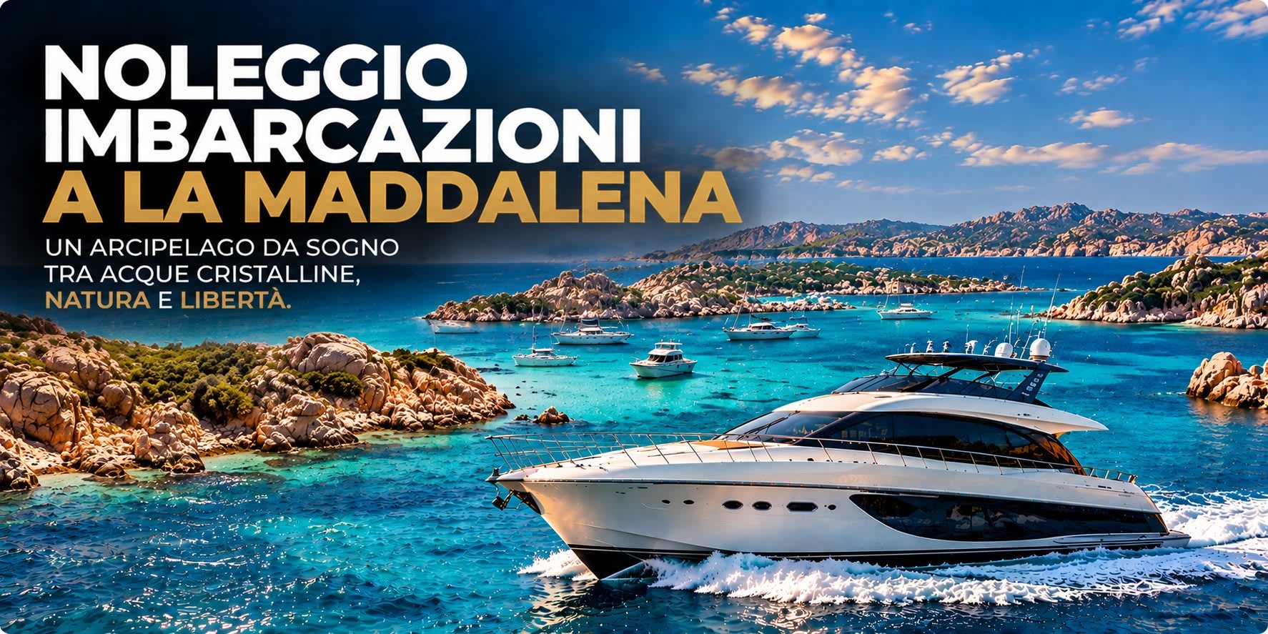 Noleggio imbarcazioni a La Maddalena con Valet Travel: yacht nell'arcipelago