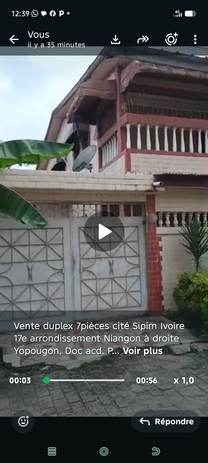 Vente duplex 7pièces à la cité Sipim Yopougon 17e arrondissement 