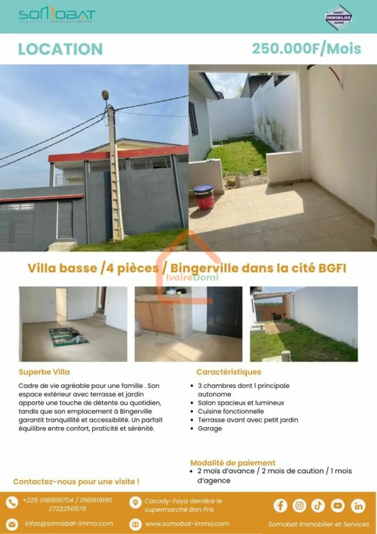 6-room villa in Bingerville BGFI BANK