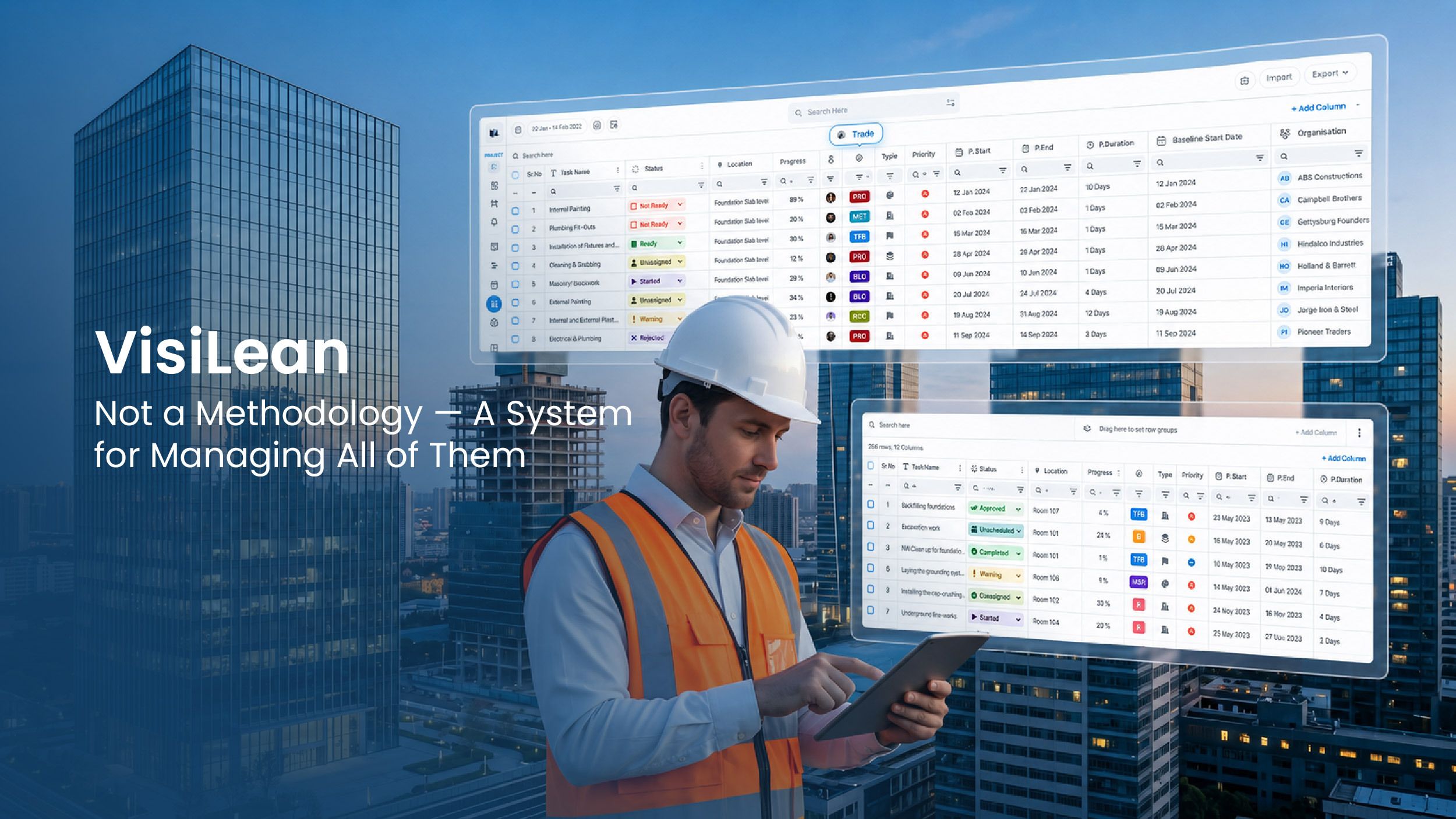 Visilean bind all methodology PERT CPM TAKT LPS