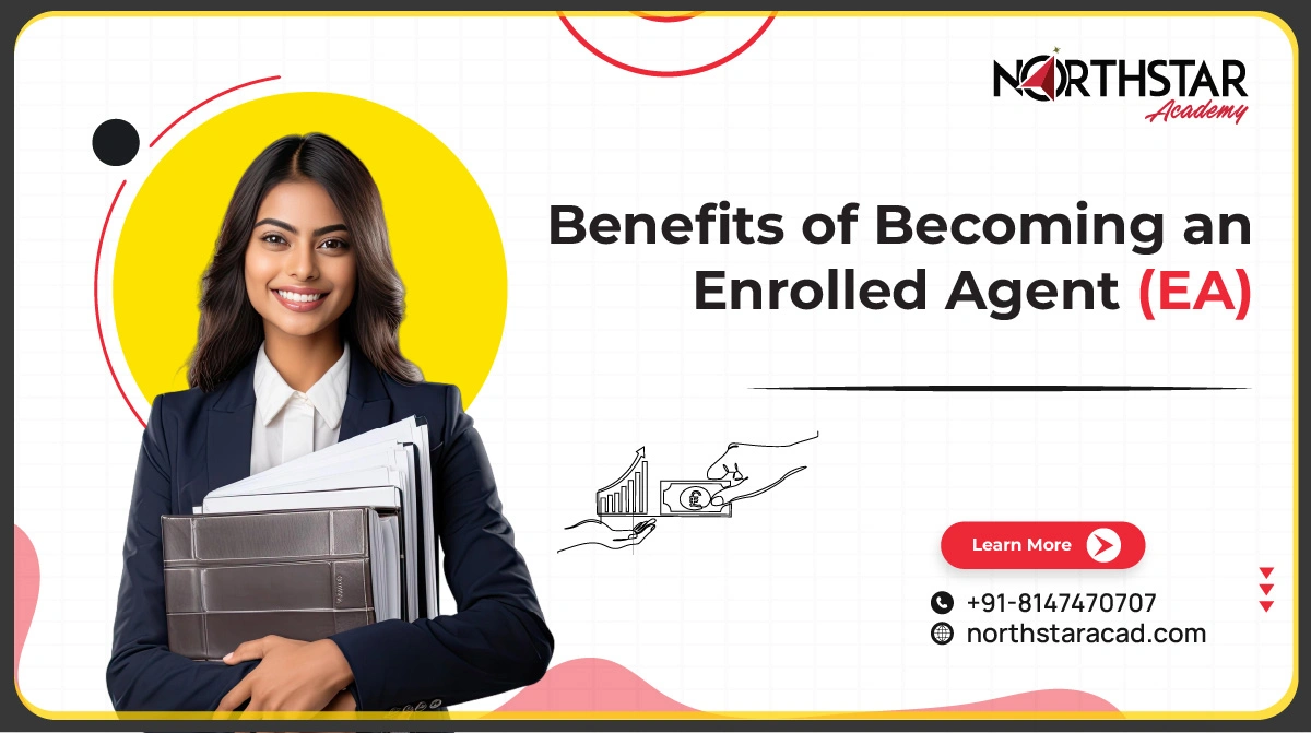 enrolled agent career growth chart, benefits of EA certification infographic, professional working as an enrolled agent