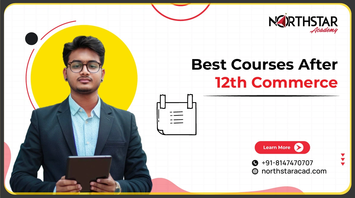 commerce students exploring course options, list of best courses after 12th commerce, counselor guiding commerce student on career path
