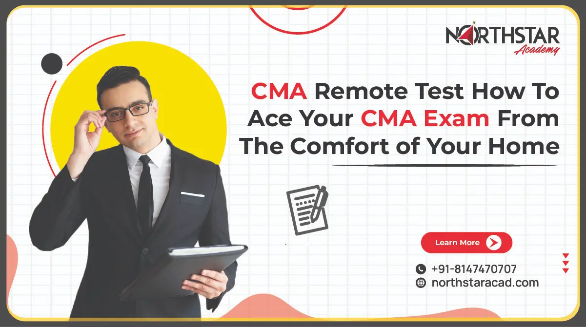 candidate taking CMA remote test at home, CMA online exam setup on laptop, secure proctored environment for CMA home test