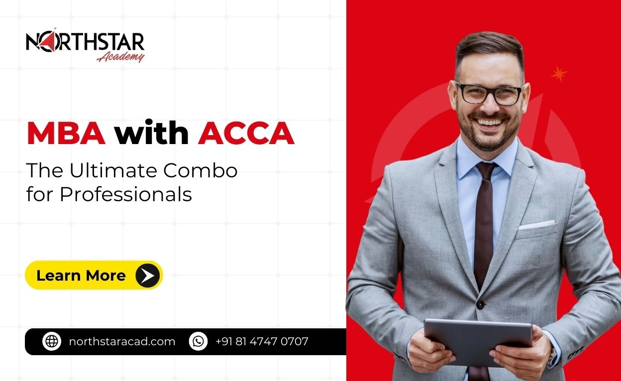 MBA with ACCA career path infographic, students pursuing MBA and ACCA together, benefits of combining MBA and ACCA