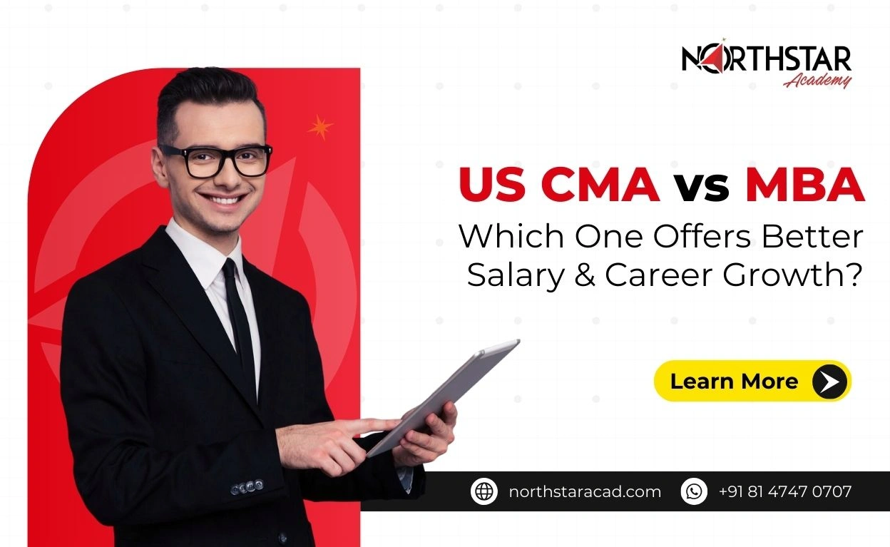 US CMA vs MBA salary comparison chart, career growth after US CMA and MBA, students choosing between CMA and MBA paths