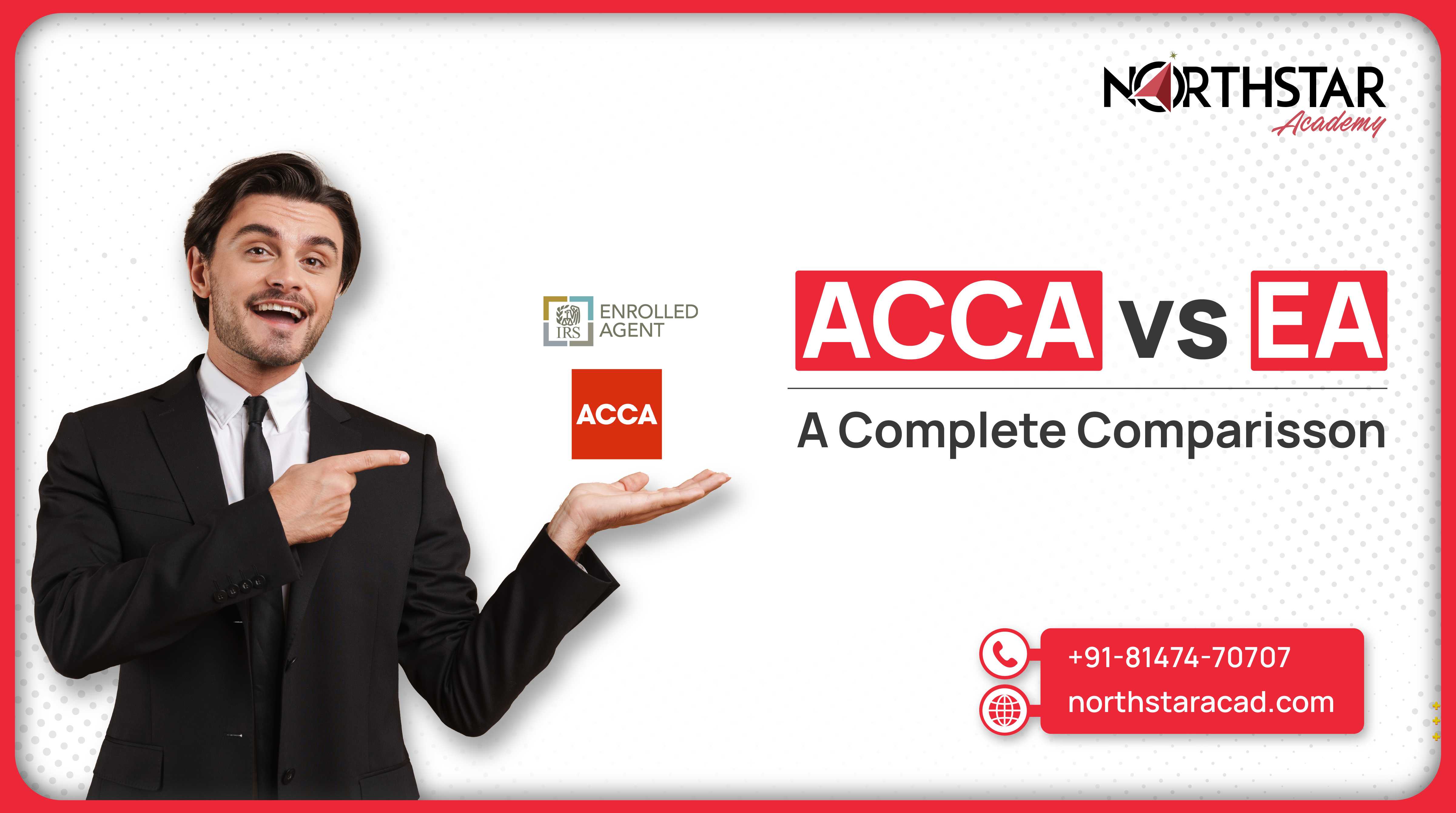 ACCA vs EA side-by-side chart, EA and ACCA certification comparison, student deciding between ACCA and EA