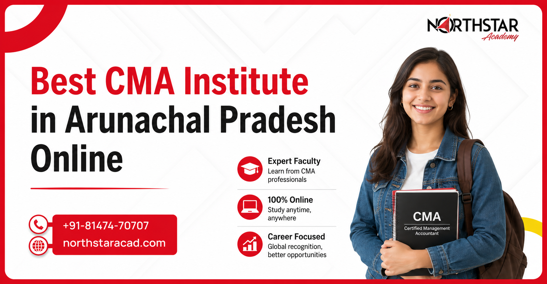 CMA institute campus in Arunachal Pradesh, students attending CMA online class, expert faculty teaching CMA course online