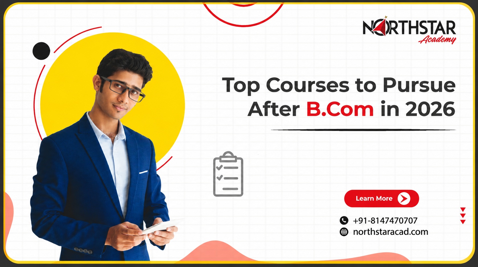 students exploring career options after B.Com, infographic of top courses after B.Com in 2026, B.Com graduates planning future studies
